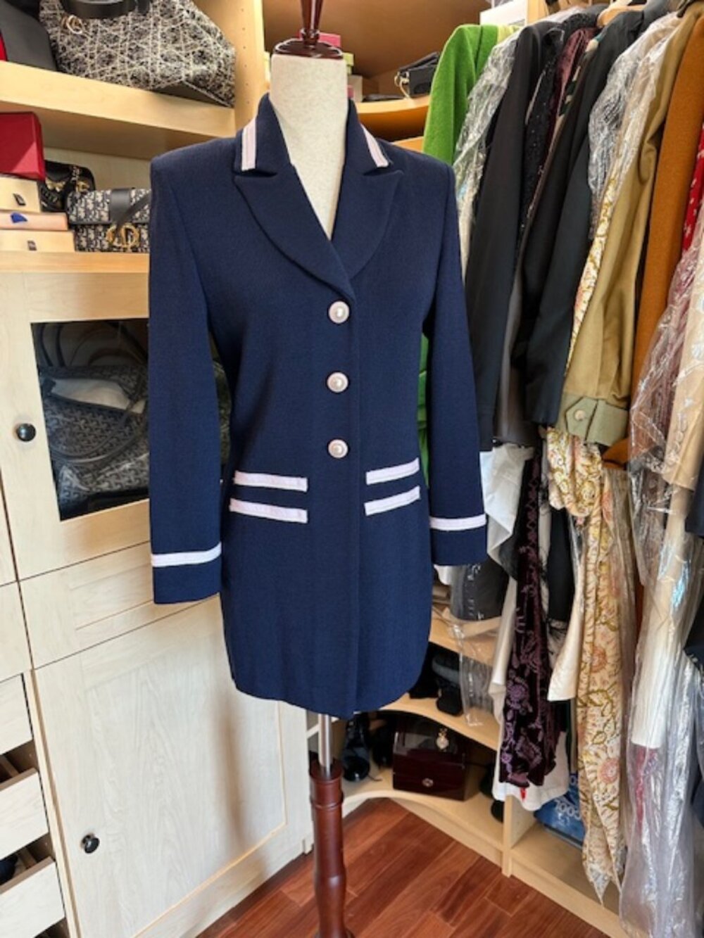 St. John Collection Size Two Navy Blue & Pink Jacket